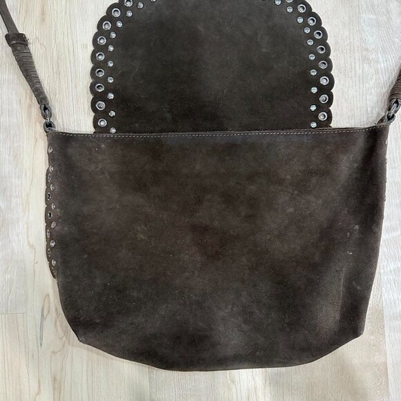 Timeless Vanessa Bruno Suede Satchel Bag with Eyelet Details Boho Chic 2010 Coac - Picture 5 of 8